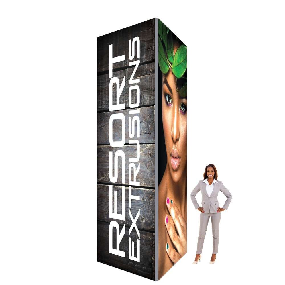 Big Sky Tower Backlit LED Display | Square Silver Frame Exhibit Tower