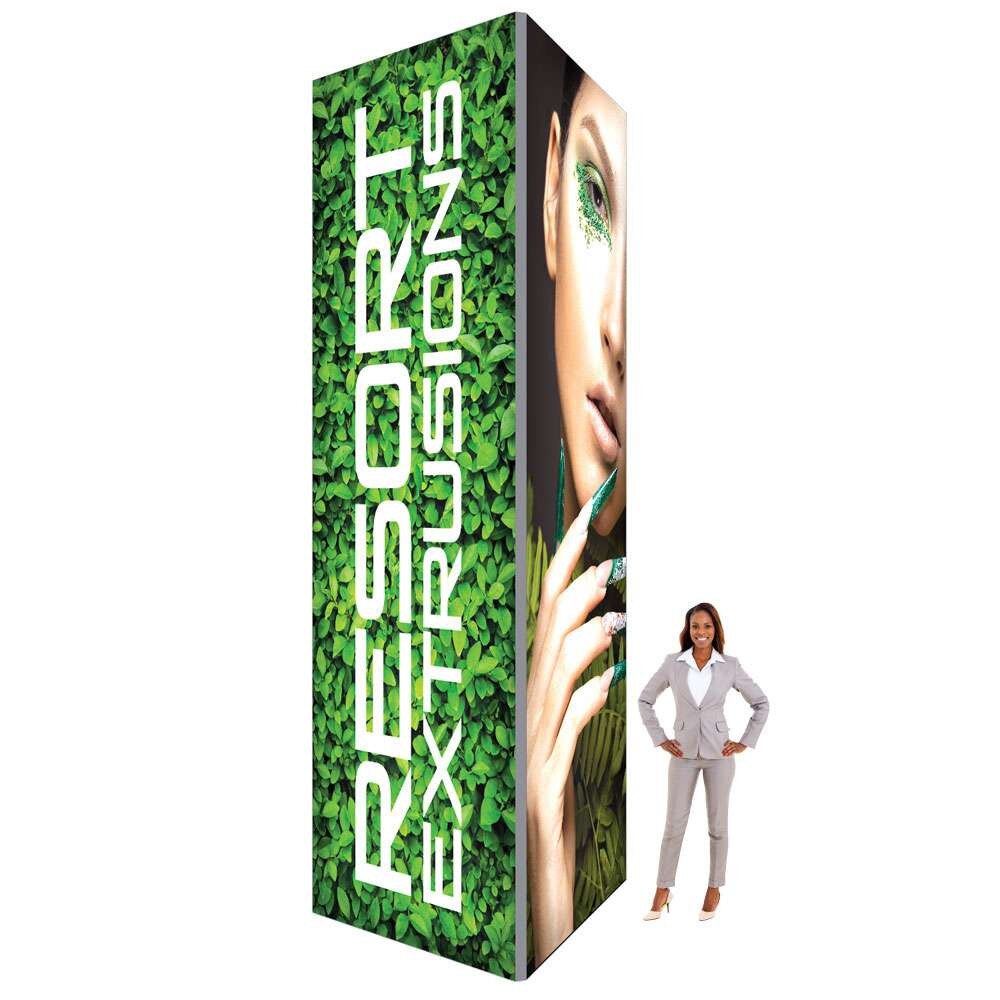 Big Sky Tower Backlit LED Display | Square Silver Frame Exhibit Tower