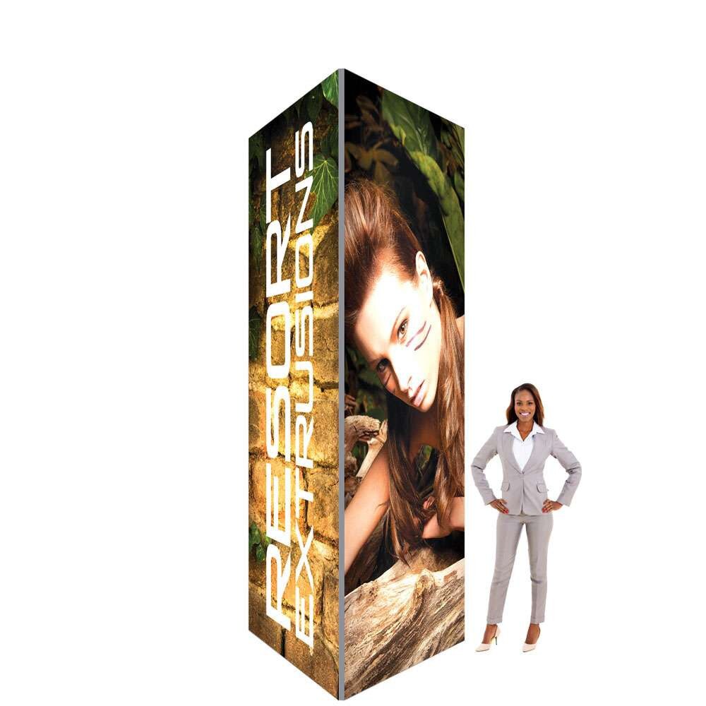 Big Sky Tower Backlit LED Display | Square Silver Frame Exhibit Tower