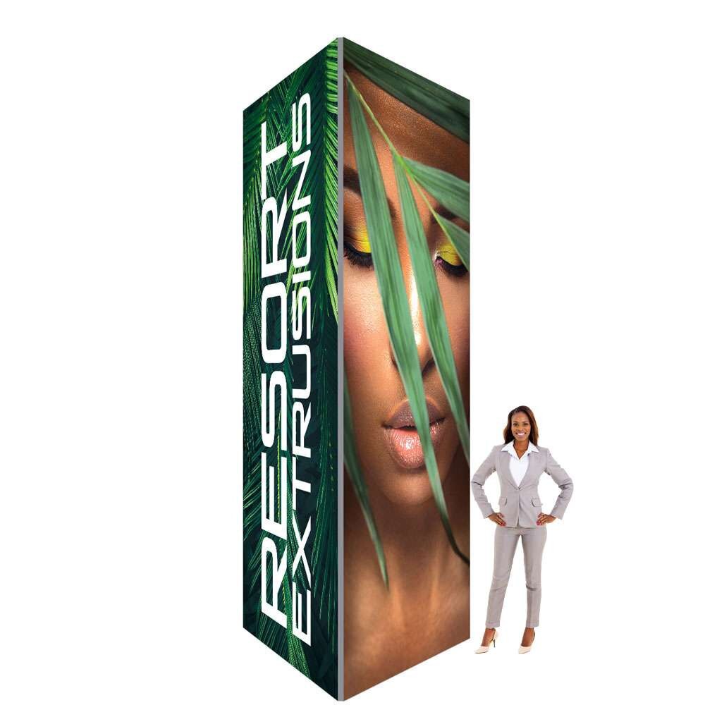 Big Sky Tower Backlit LED Display | Square Silver Frame Exhibit Tower