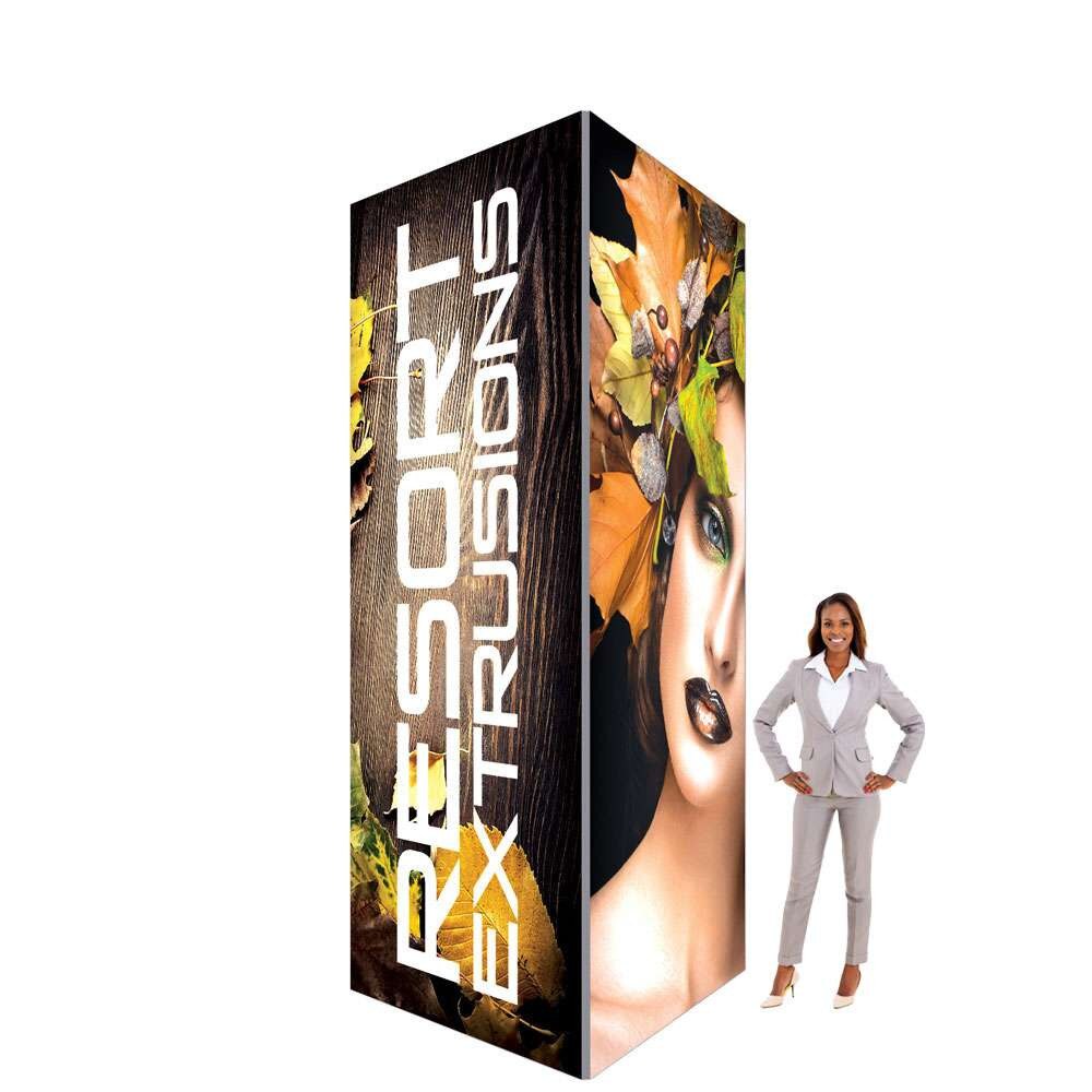 Big Sky Tower Backlit LED Display | Square Silver Frame Exhibit Tower