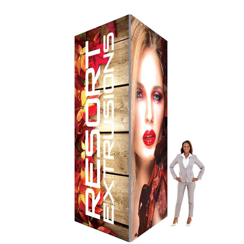 Big Sky Tower Backlit LED Display | Square Silver Frame Exhibit Tower