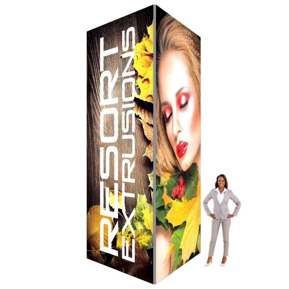 Big Sky Tower Backlit LED Display | Square Silver Frame Exhibit Tower