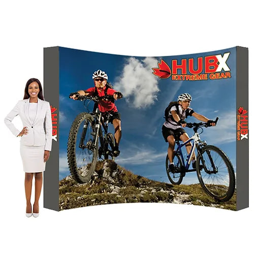 10' RPL Curved Fabric Pop-Up Display with Endcaps | Backdrop Wall
