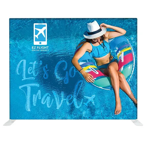 10ft EZ Tube straight tension fabric trade show backdrop display with single and double sided graphic options