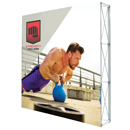 7.5x7.5ft Lumiere Light Wall SEG fabric pop up trade show backdrop display with channel bars and travel bag
