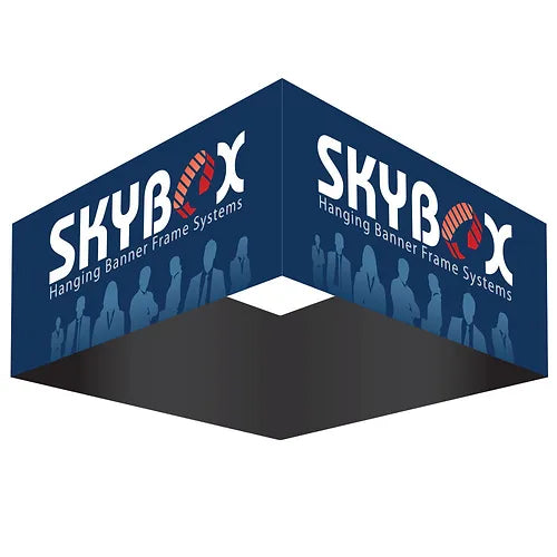 8' Square Trade Show Hanging Sign | Overhead 4-Sided Fabric Display