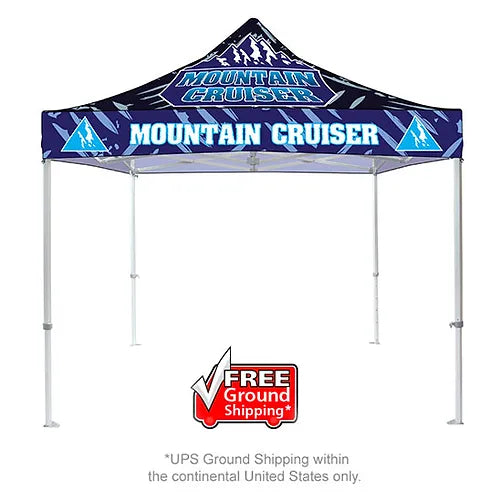 Custom printed Casita 10ft heavy duty aluminum pop-up canopy tent with full color graphics for outdoor events