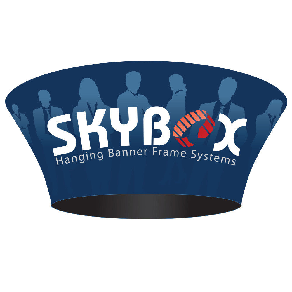 12' Round Tapered Skybox Fabric Hanging Banner | 12'x48" Ceiling Display