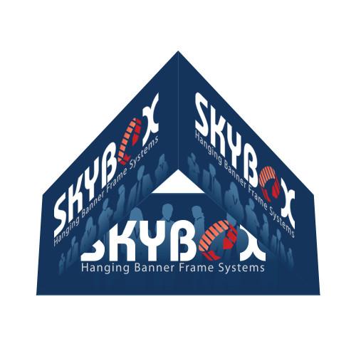 5ft Skybox fabric hanging banner compact trade show overhead ceiling sign round square triangle display with rigging hardware