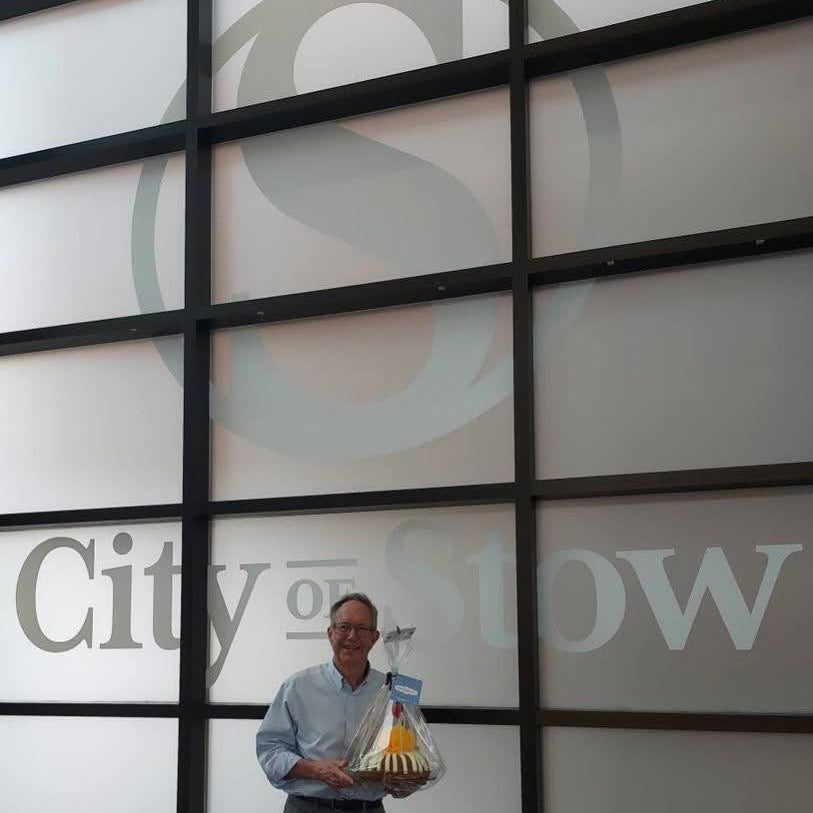 Custom frosted glass privacy film and architectural window graphics with custom print for Stow City Hall, Stow, Ohio.