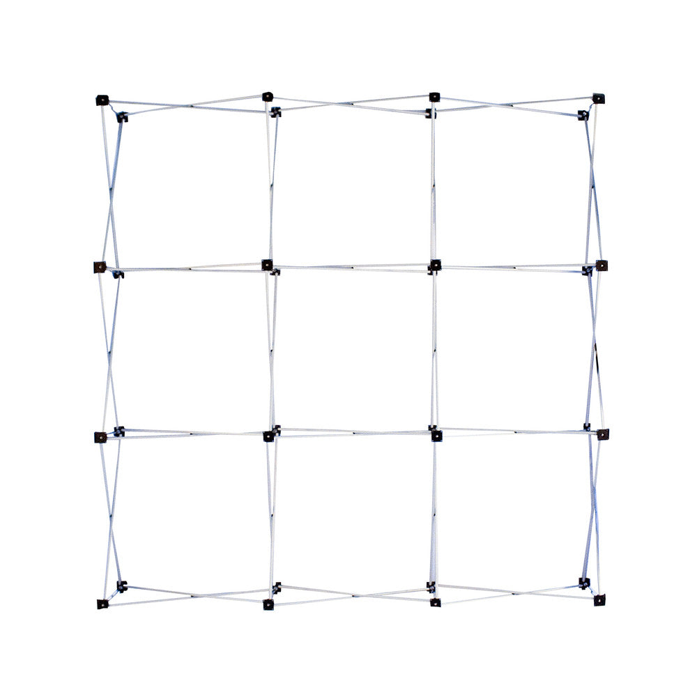 8 ft straight fabric pop-up display aluminium accordion frame only, without graphic