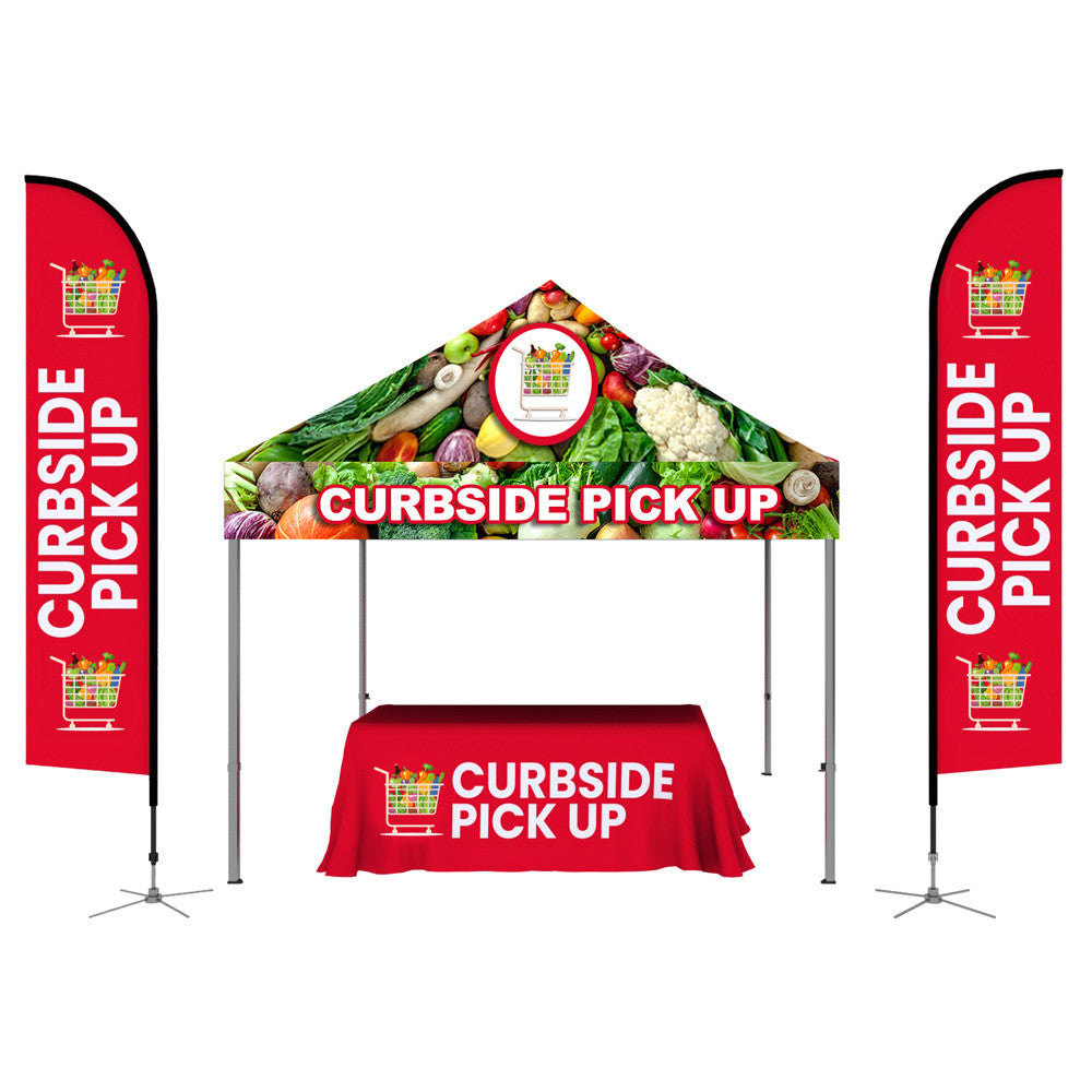 Custom printed tents, tablecloths, & promotional flags with branded graphics – DG Creativ