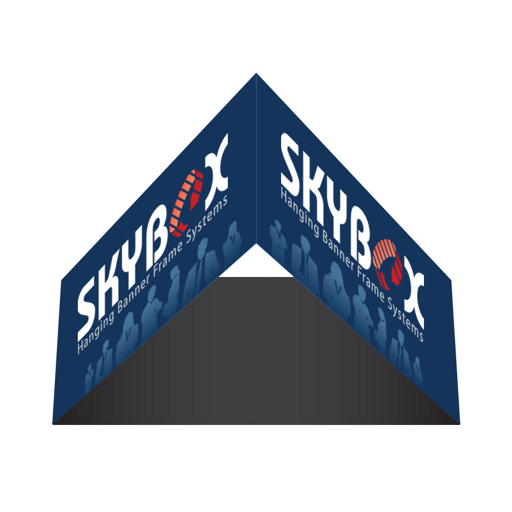 12ft Skybox fabric hanging banner trade show overhead ceiling sign round square triangle display with rigging hardware