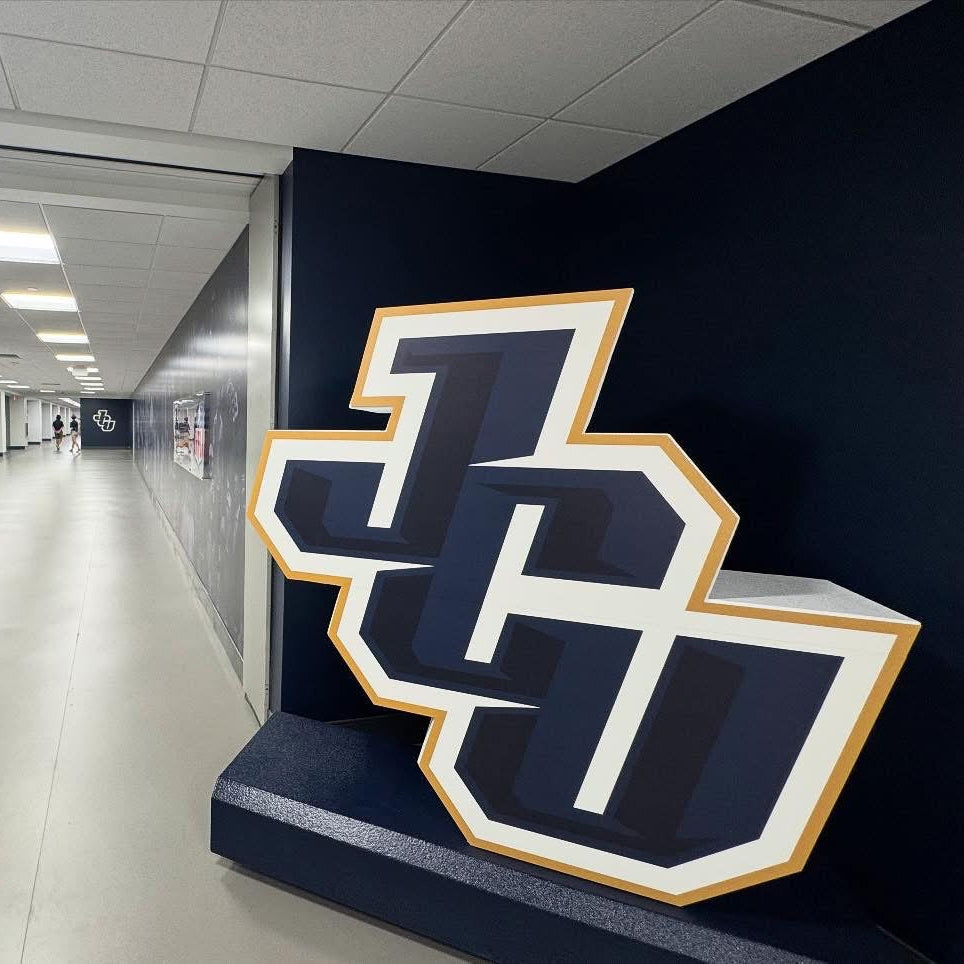 Custom 72-inch 3D foam university logo with polyurea hard-coat for John Carroll University