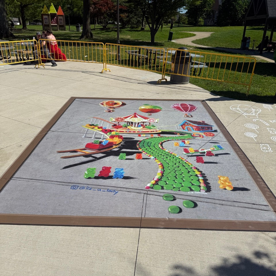Sidewalk Graphics with slip-resistant over laminate