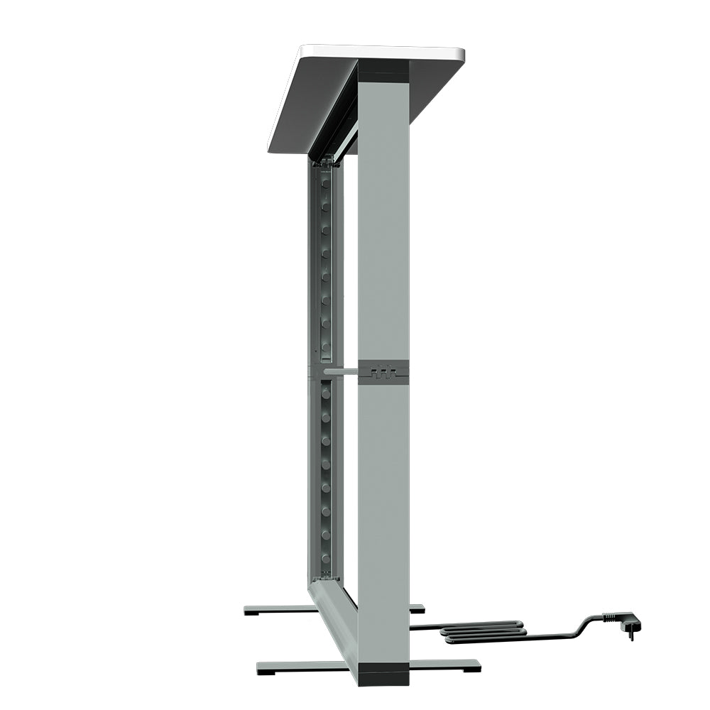 Internal look at the 80mm silver aluminum frame and integrated LED edge lighting for the counter.